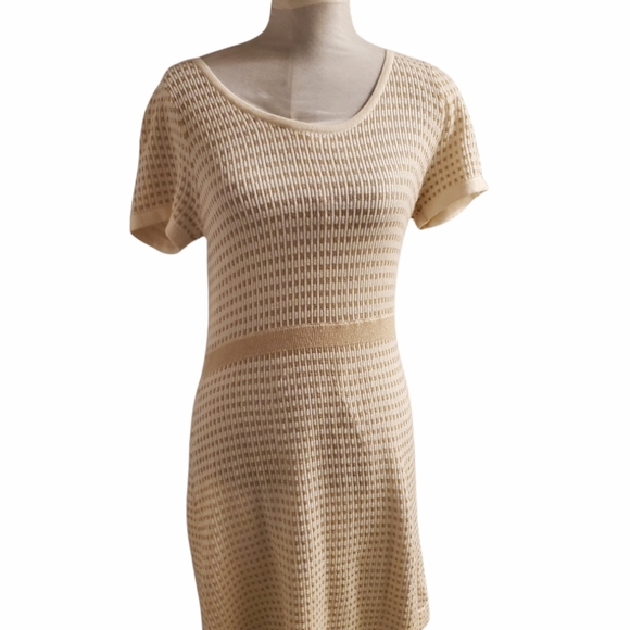 Anthropologie Sparrow Gold Gilt Dress - Picture 2 of 7